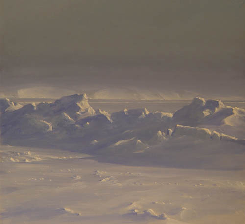 White Island Antarctica Painting by David Rosenthal Alaskan Artist